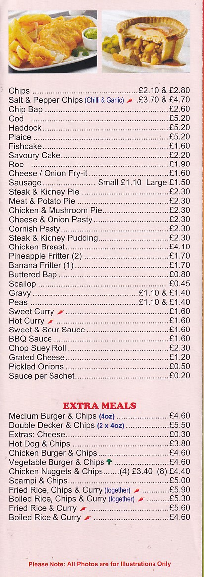 Menu of Golden Bay Chinese Rhyl