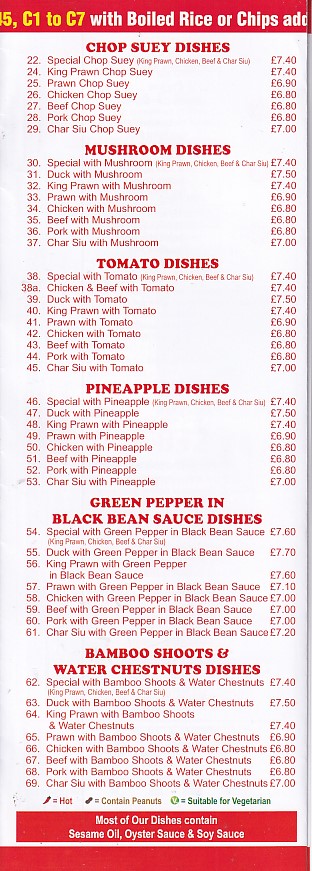 Pensarn Fish and Chips Menu