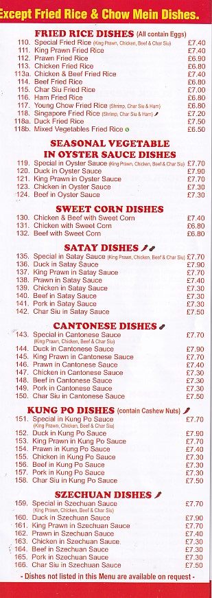 Pensarn Fish and Chips Menu