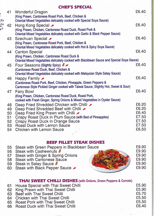 Menu of Top Wok chinese Abergele