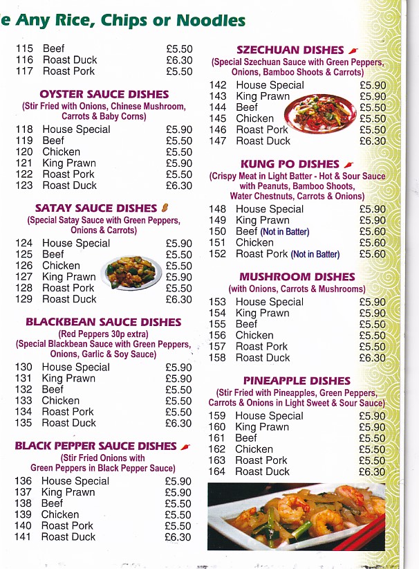 Menu of Top Wok chinese Abergele