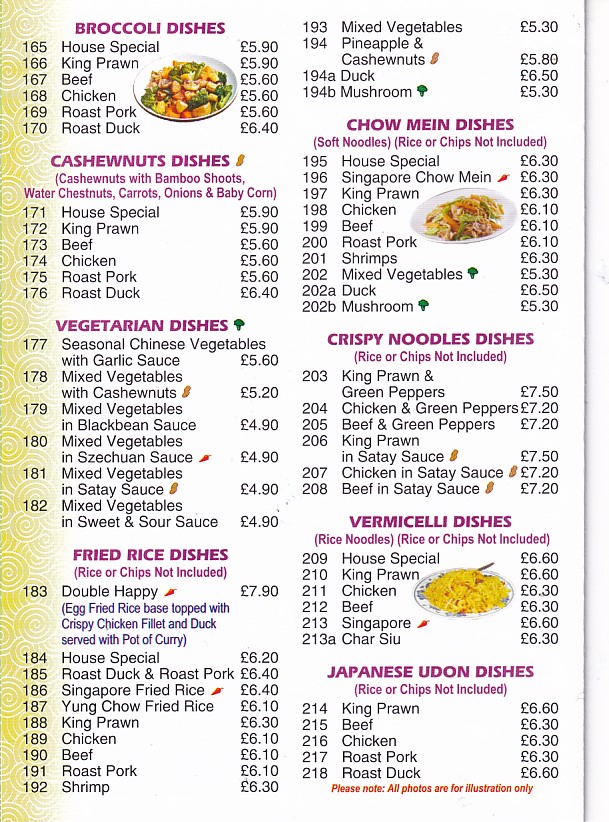 Menu of Top Wok chinese Abergele