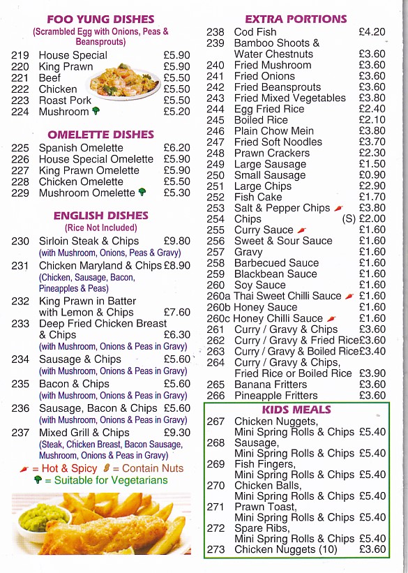 Menu of Top Wok chinese Abergele