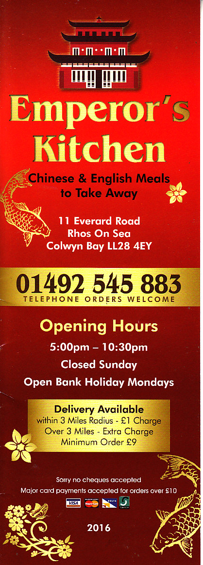 Emperor's Kitchen chinese in Rhos on Sea LL28