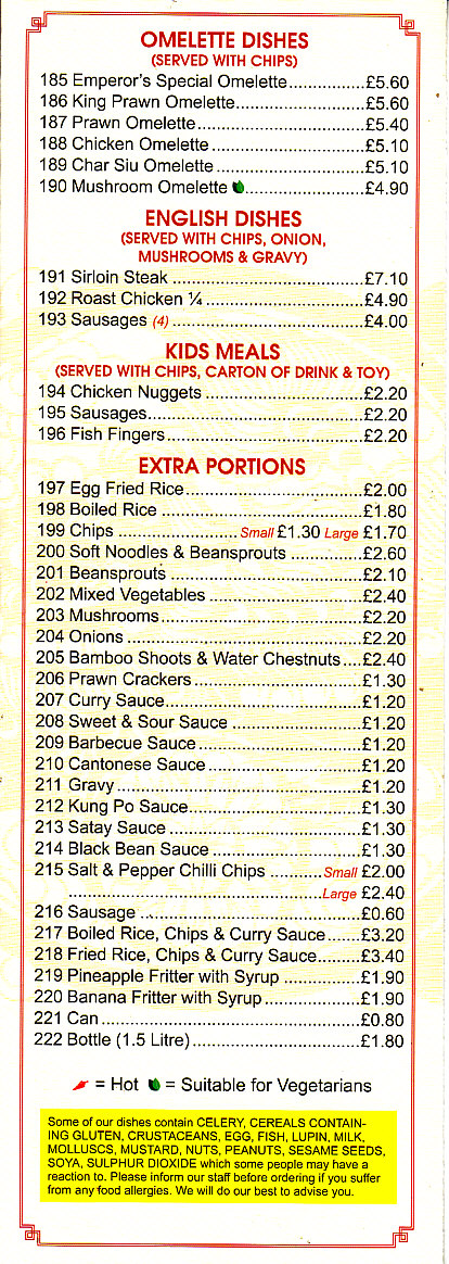 Emperor's Kitchen chinese in Rhos on Sea LL28