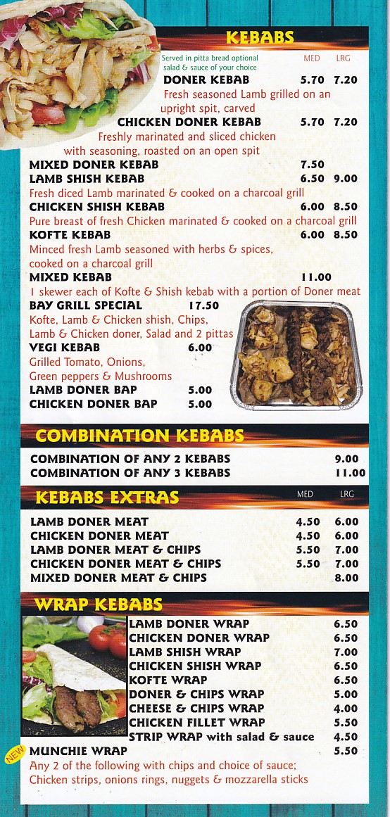 Bay grill 1 kebabs in Colwyn Bay LL29