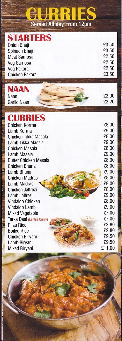 Menu of Flavourz takeaway in Colwyn Bay