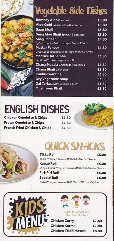 Menu of Masala Indian Takeaway in Colwyn Bay